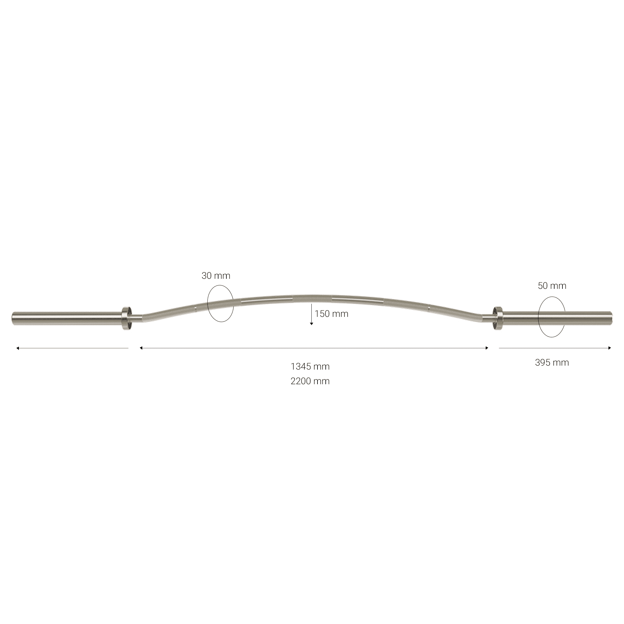 Gymleco 814 Bend Barbell vektstang 20 kg buffalo