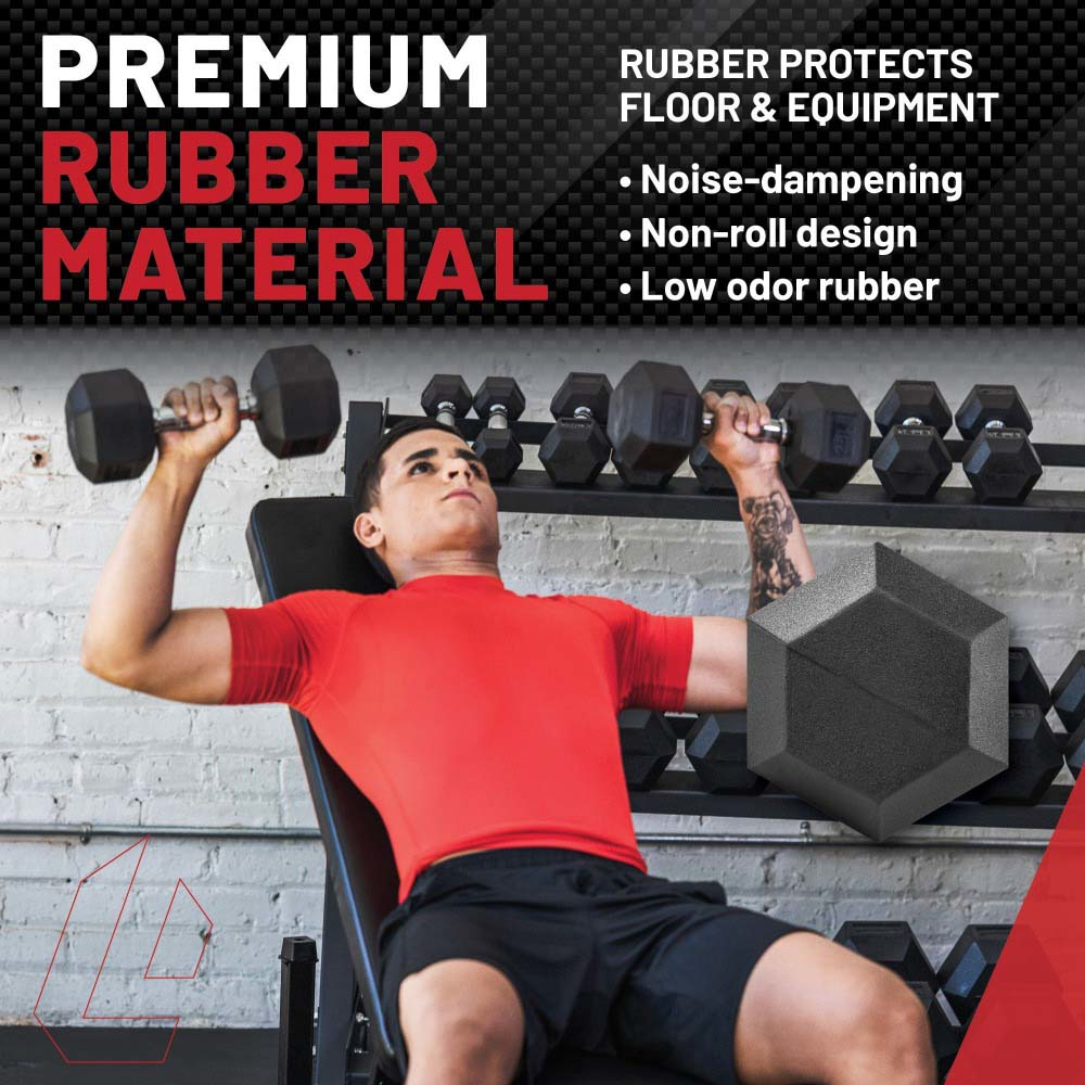 Lifeline Hex Rubber Dumbbells manual 10 lbs gummi