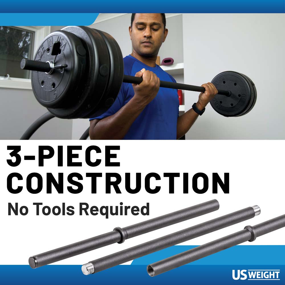 US Weight treningsstang 137 cm 3-delt maks 68 kg