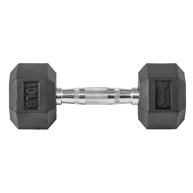 Lifeline Hex Rubber Dumbbells manual 10 lbs gummi