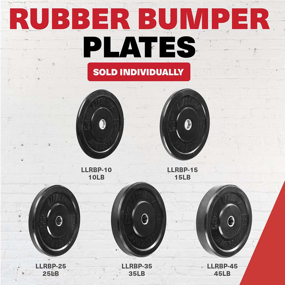 Lifeline Olympic Rubber Bumper vektplate 25 lb singel gummi