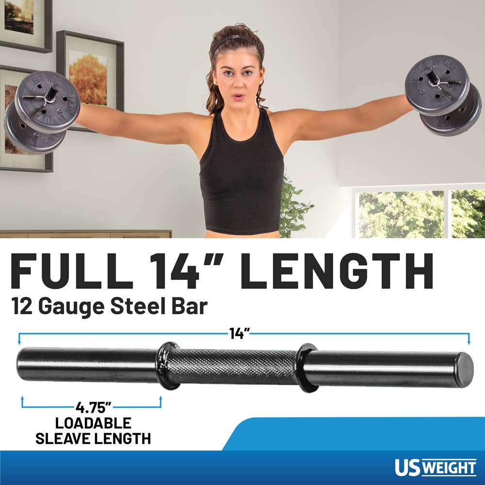 US Weight 42LB justerbart hantelsett 19 kg stål