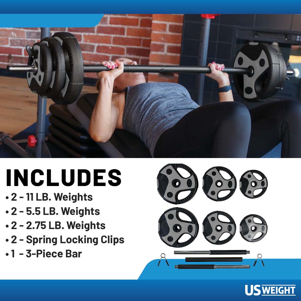US Weight vektstangsett 19,5 kg 140 cm skumgrep