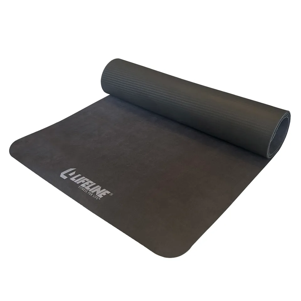 Lifeline Premium Suede yogamatte svart 180 cm suede