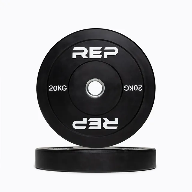 REP Fitness Black bumper vektskiver 10 kg par gummi