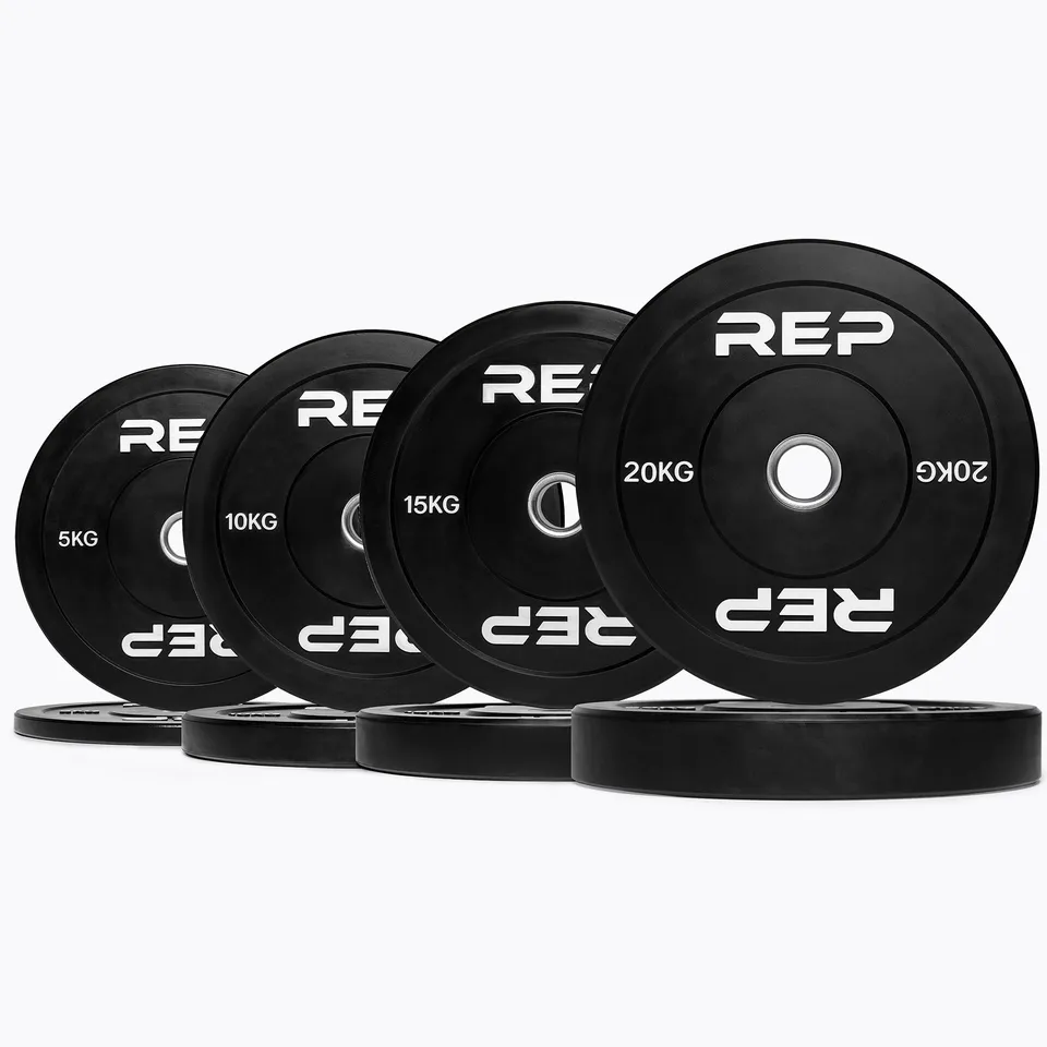REP Fitness Black bumper plates vektskiver KG sett