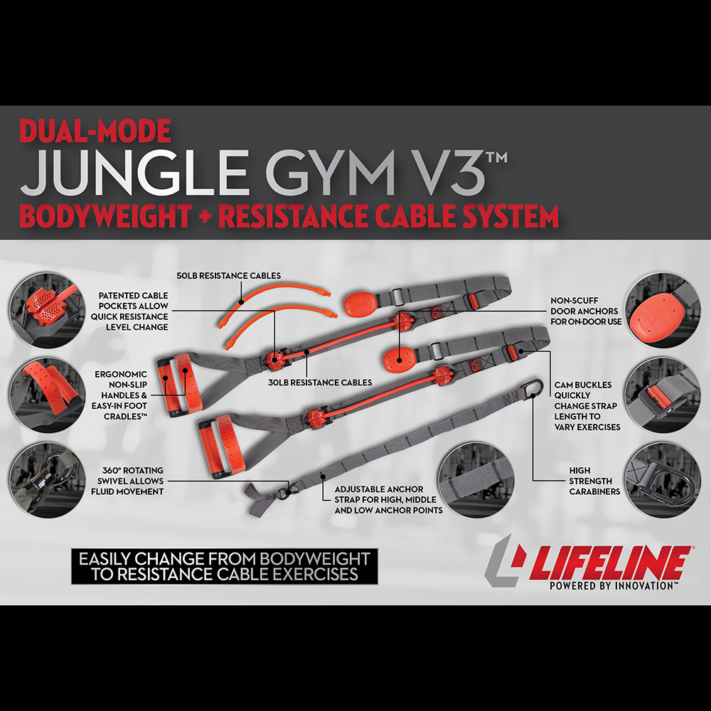 Lifeline Jungle Gym V3 slyngetrener 2-i-1 med strikk