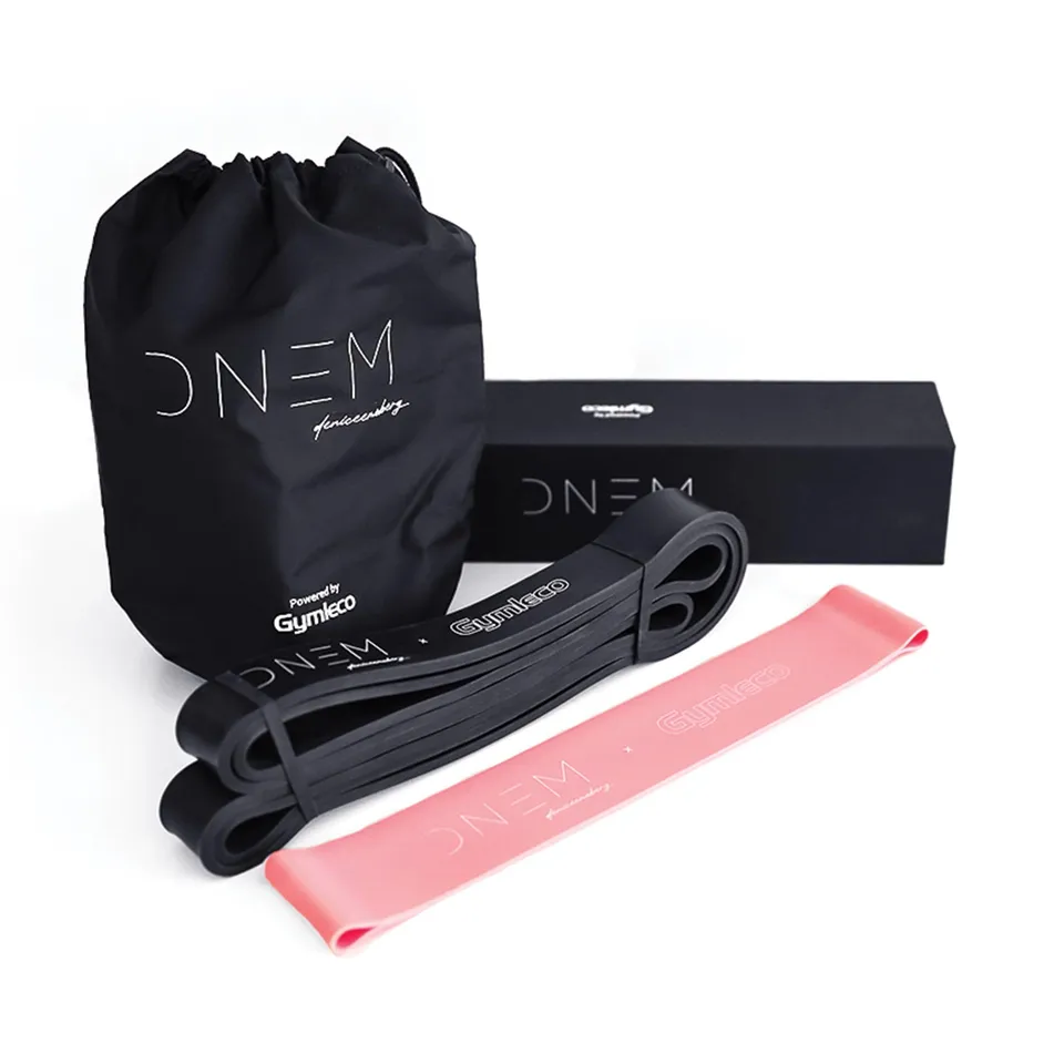 Gymleco treningsband pakke miniband + assist rosa svart