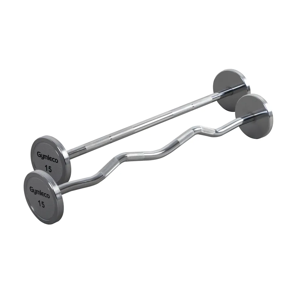 Gymleco faste vektstenger krom rett og curl