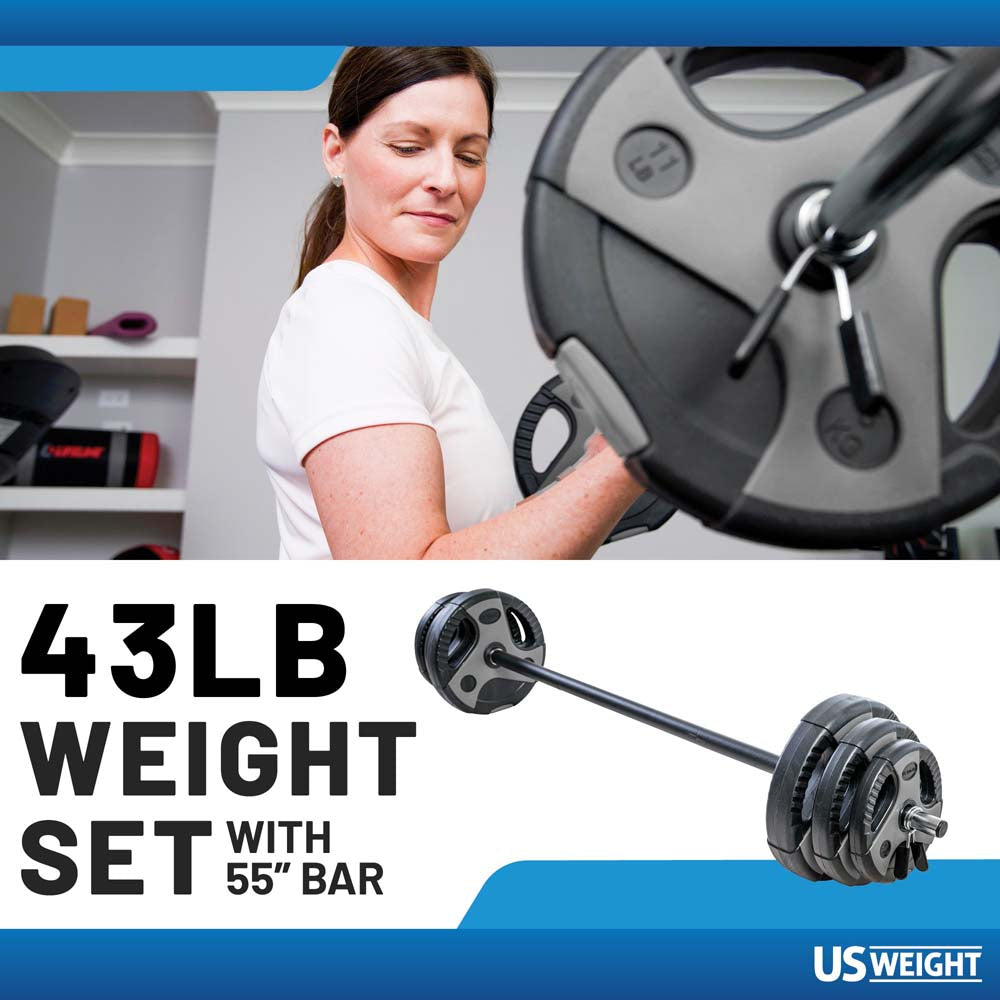 US Weight vektstangsett 19,5 kg 140 cm skumgrep