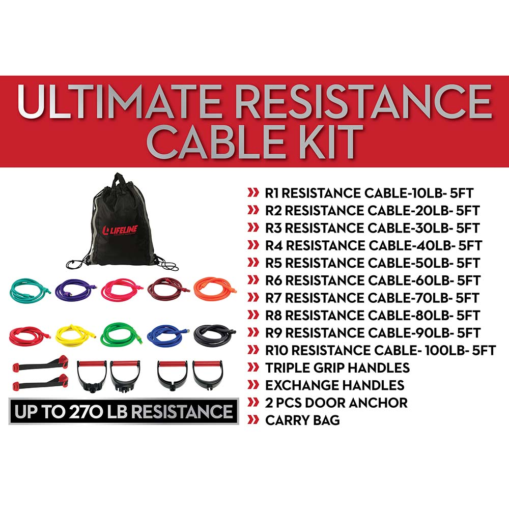 Lifeline Resistance Trainer Kit strikksett Pro 10-60 lbs