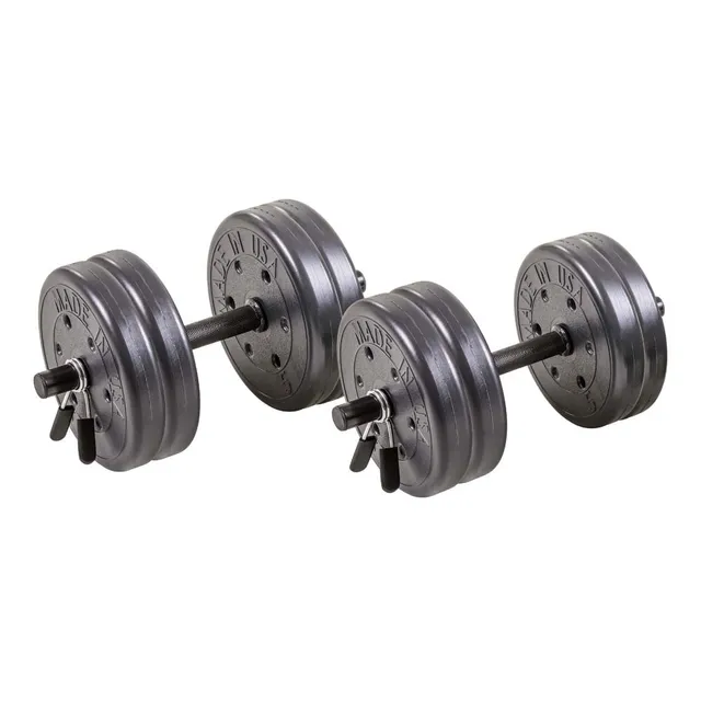 US Weight 42LB justerbart hantelsett 19 kg stål