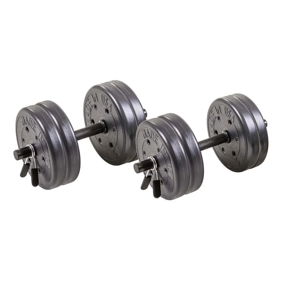 US Weight 42LB justerbart hantelsett 19 kg stål