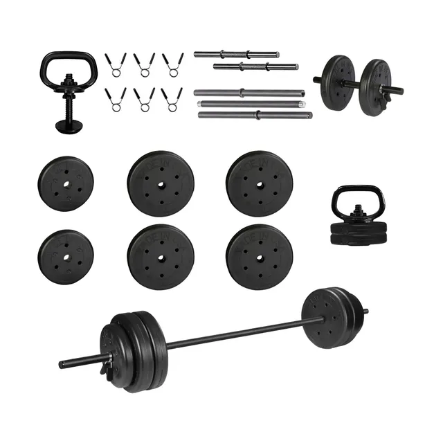 US Weight Multi-Function 55 lb vektsett med stang 25 kg