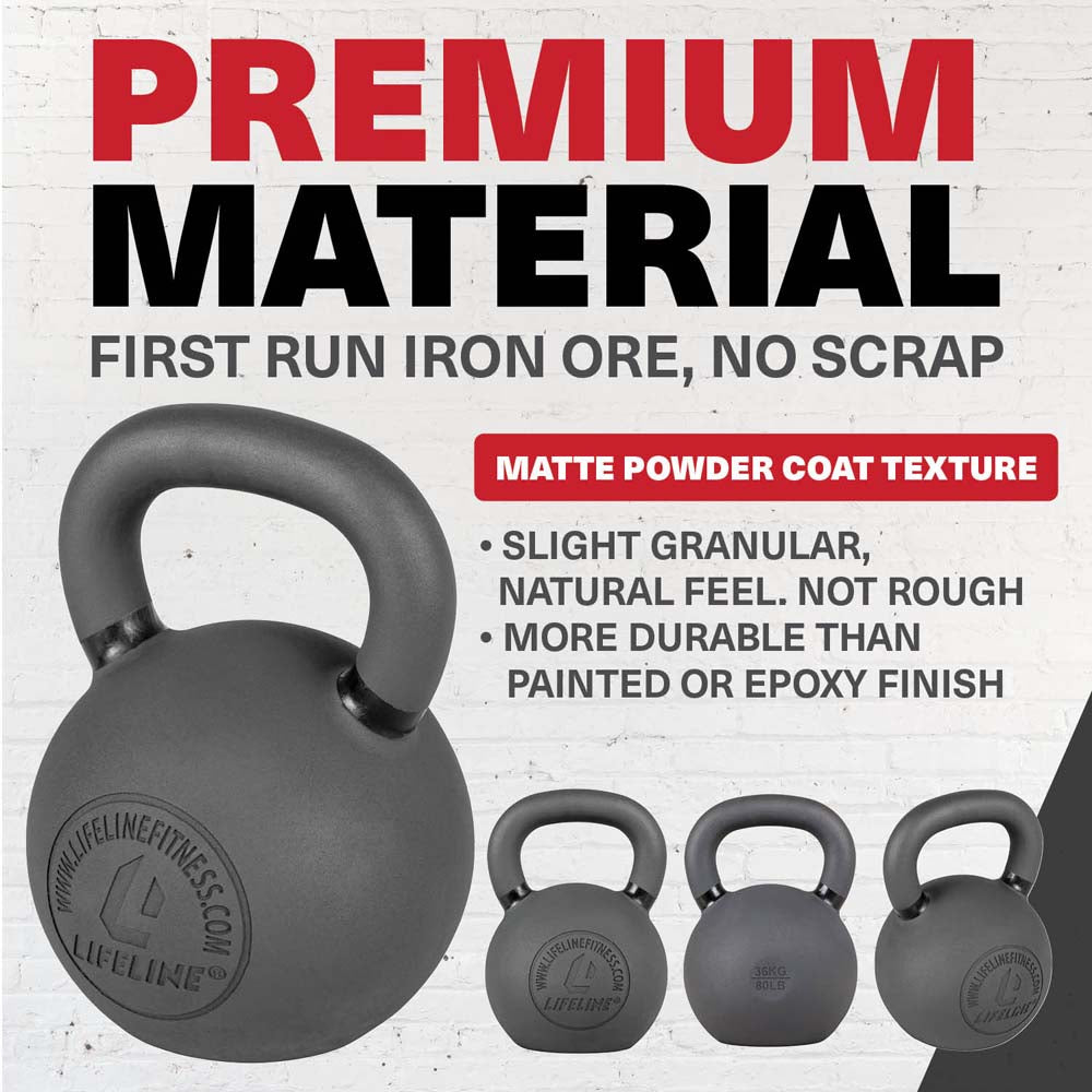 Lifeline Fitness kettlebell 16 kg støpejern
