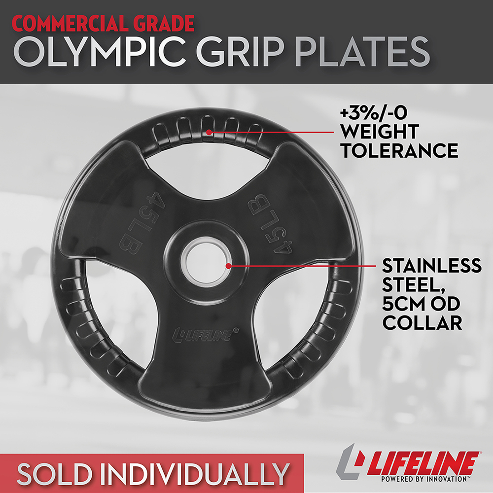 Lifeline Rubber Grip 10LB vektskive 4,5 kg gummi
