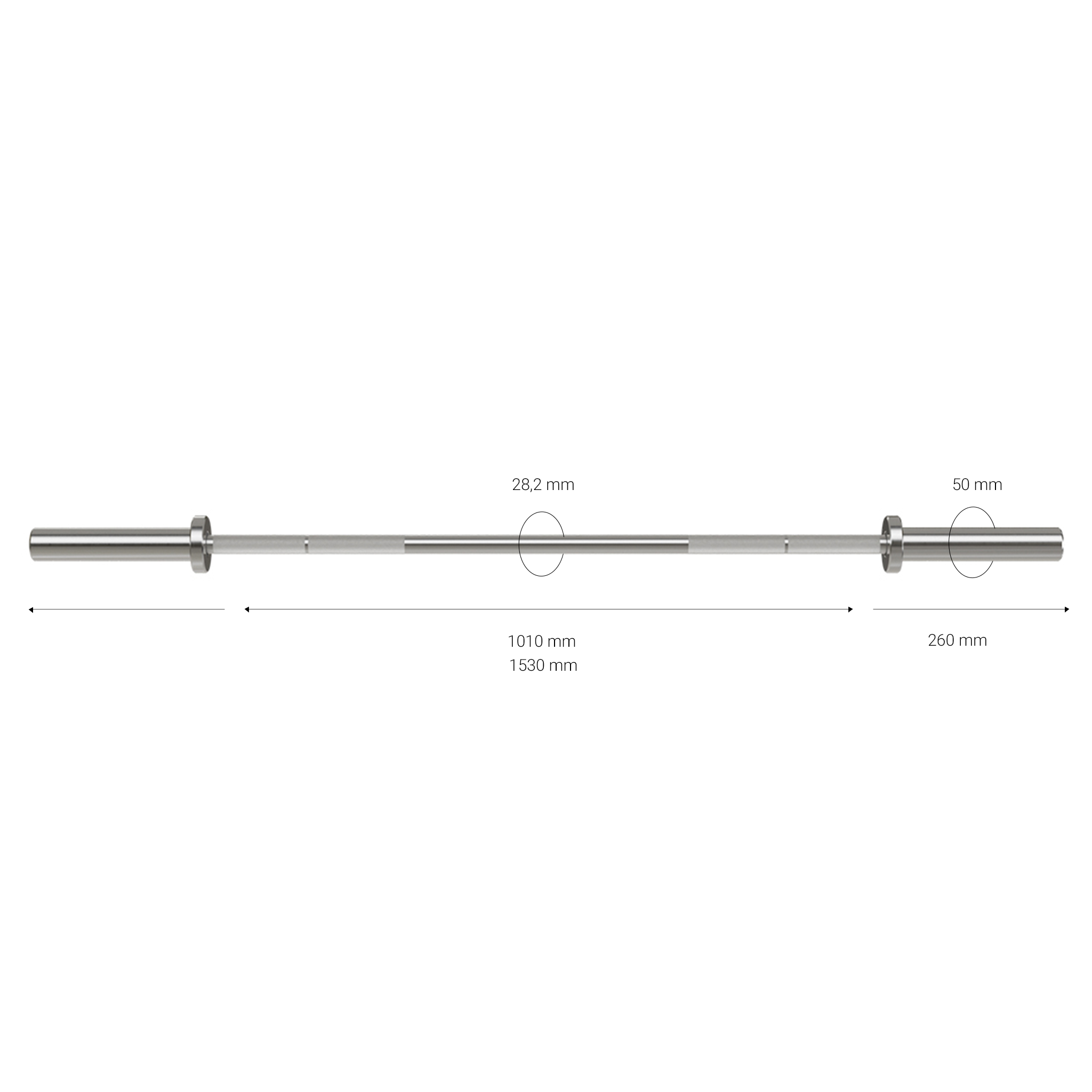 Gymleco 416 vektstang 153 cm 11 kg kort