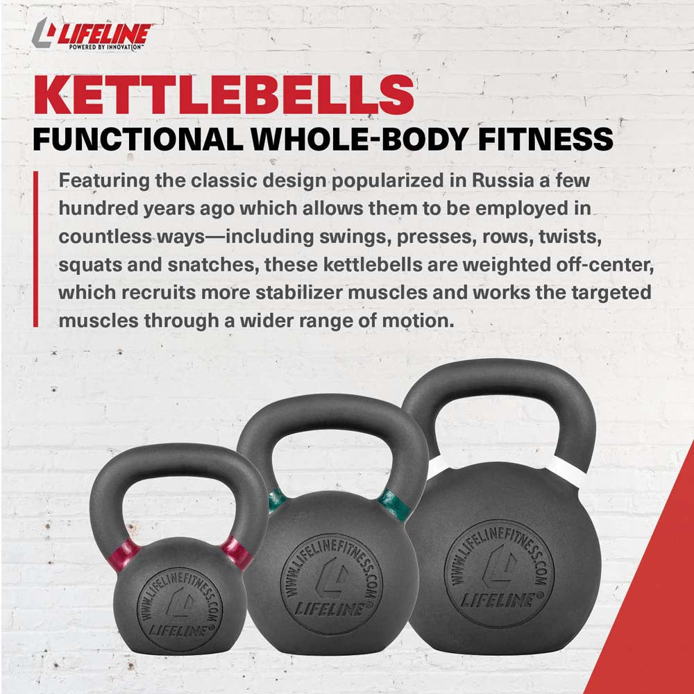 Lifeline Fitness kettlebell 16 kg støpejern