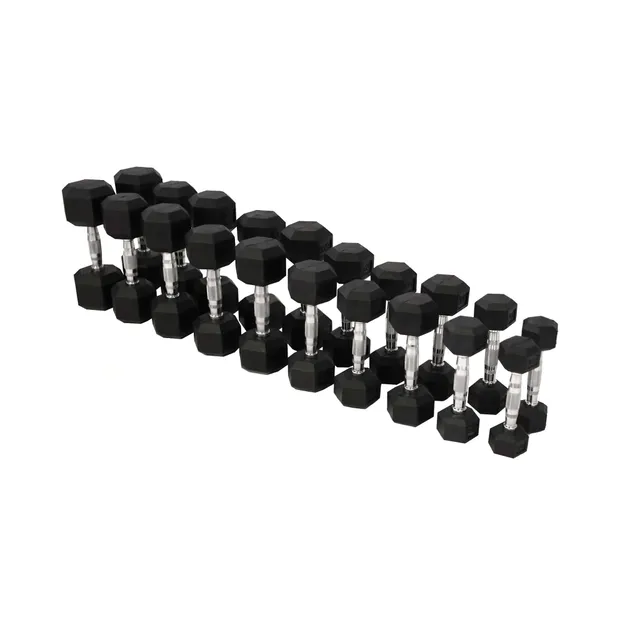 Gymleco Hex 1-10 kg hantelsett gummi 20 stk