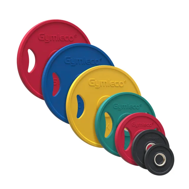 Gymleco fargede vektskiver gummi pakke 107,5 kg