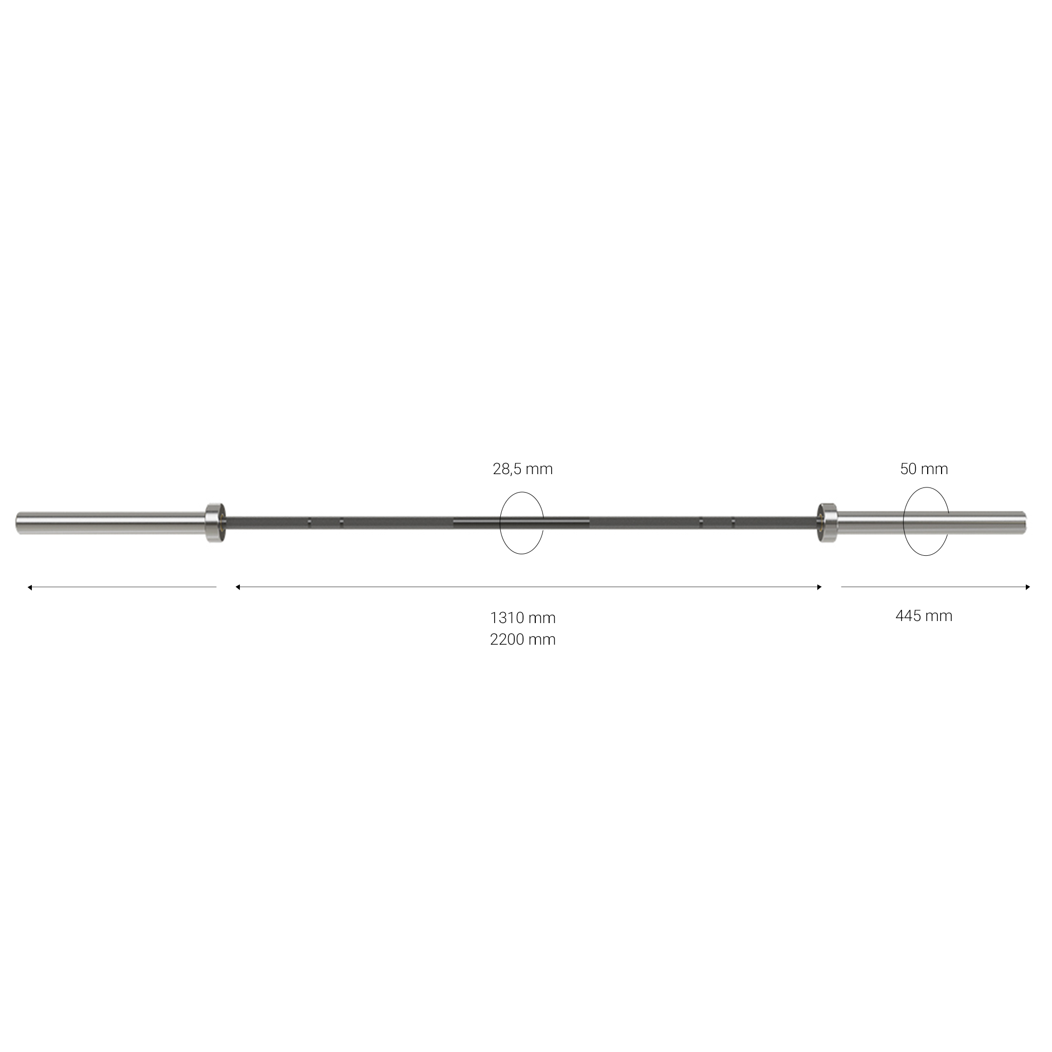Gymleco 810CB vektstang herre svart krom