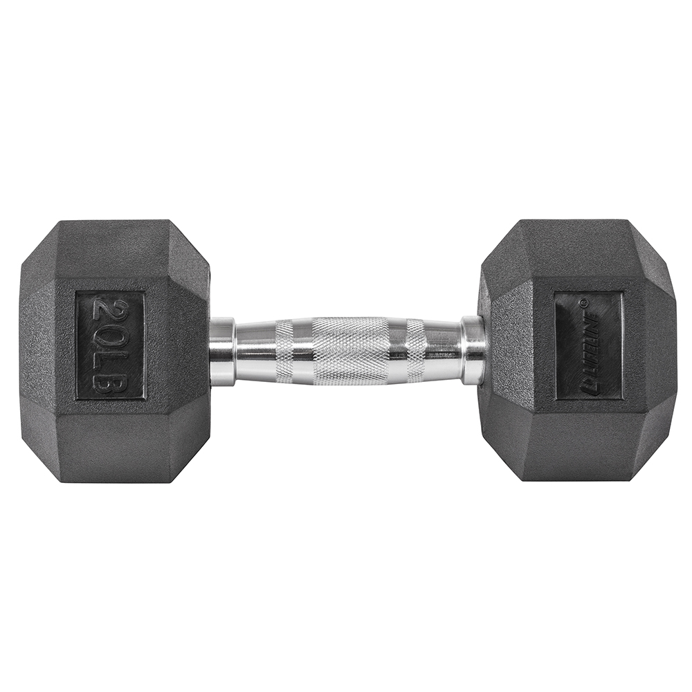 Lifeline Hex Rubber Dumbbells manual 10 lbs gummi