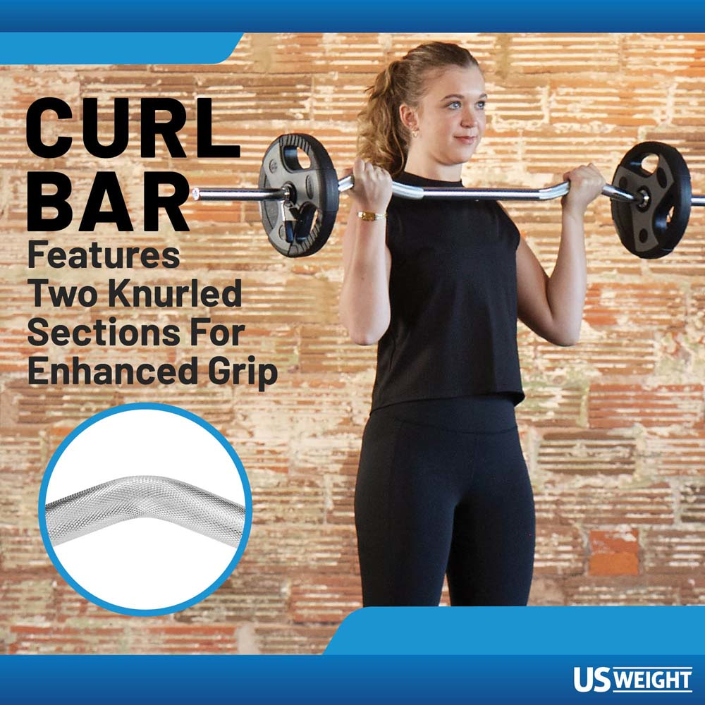 US Weight Curl Bar vektsett 60 lb todelt