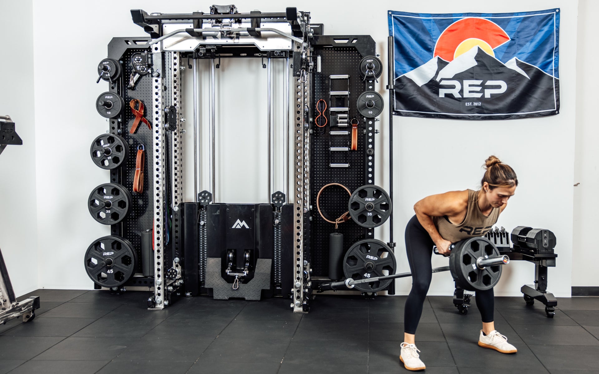 REP Fitness Kleva Built Adroit landmine rackmontert