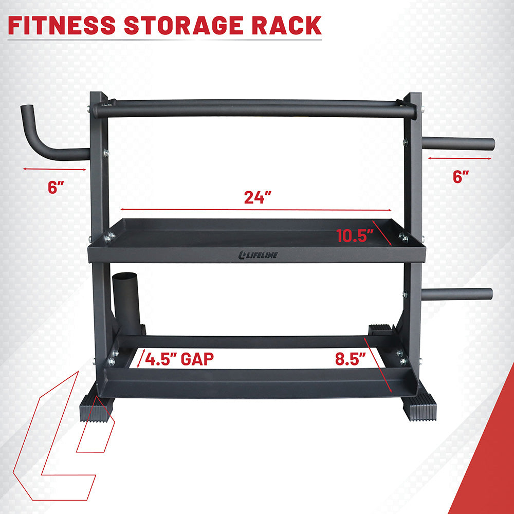 Lifeline Fitness Storage Rack utstyrsstativ stål