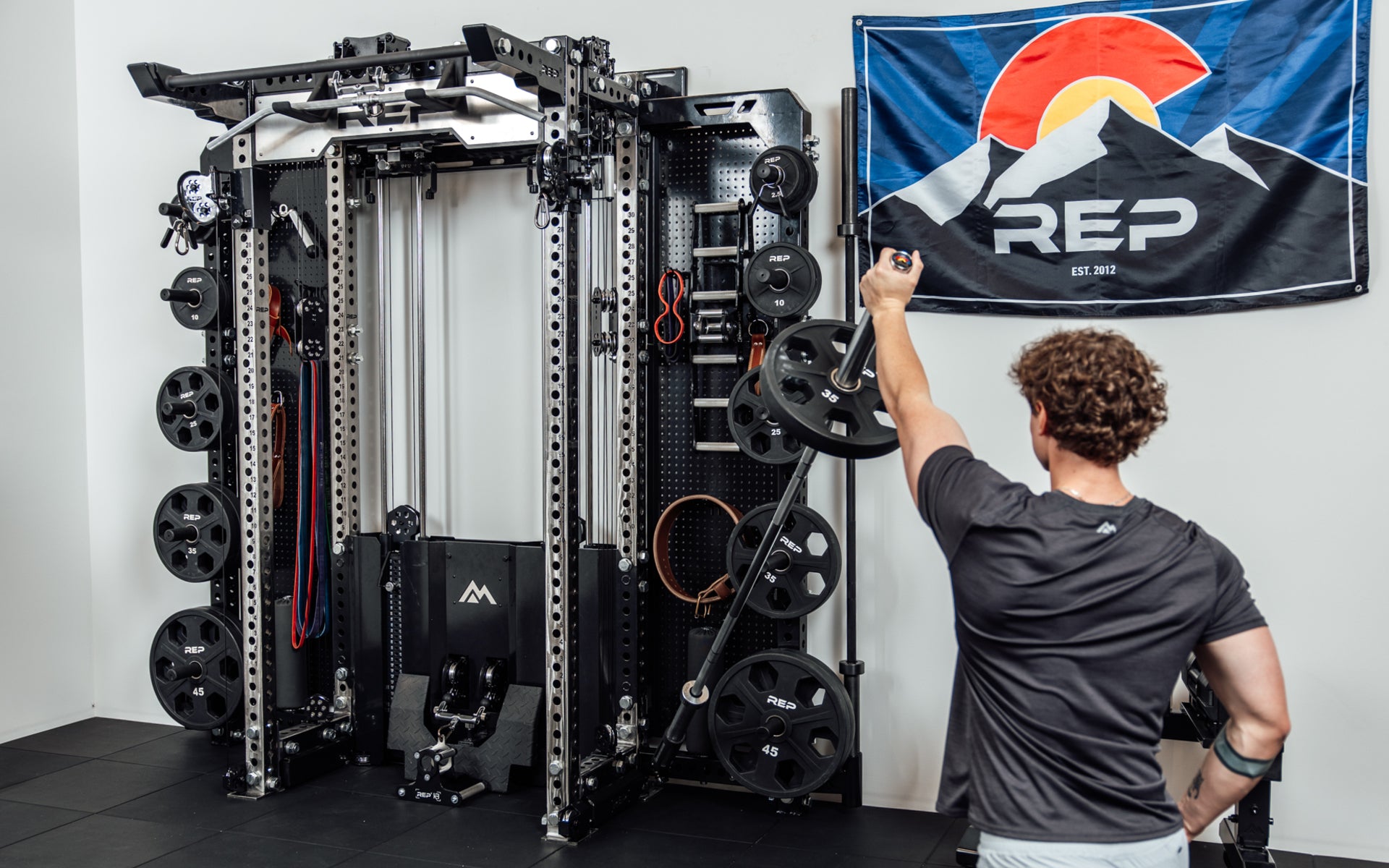REP Fitness Kleva Built Adroit landmine rackmontert