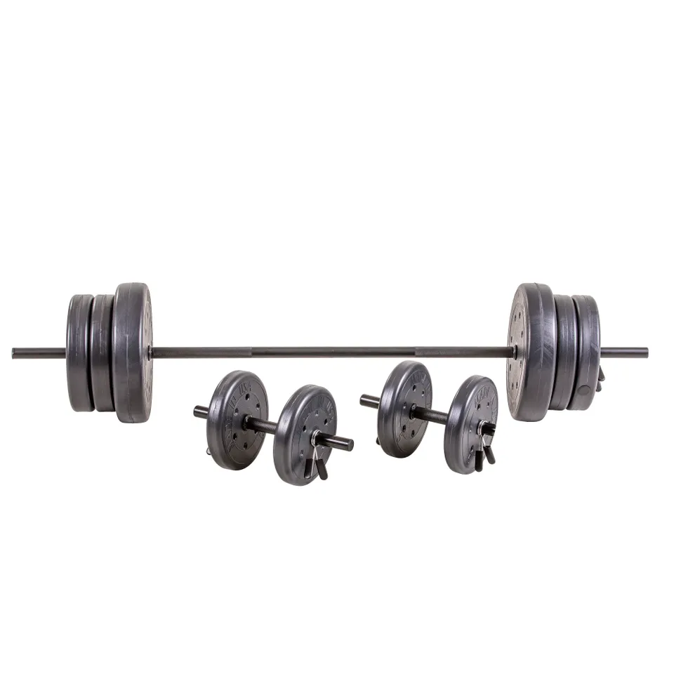 US Weight 105 LB vektsett med stang og manualer