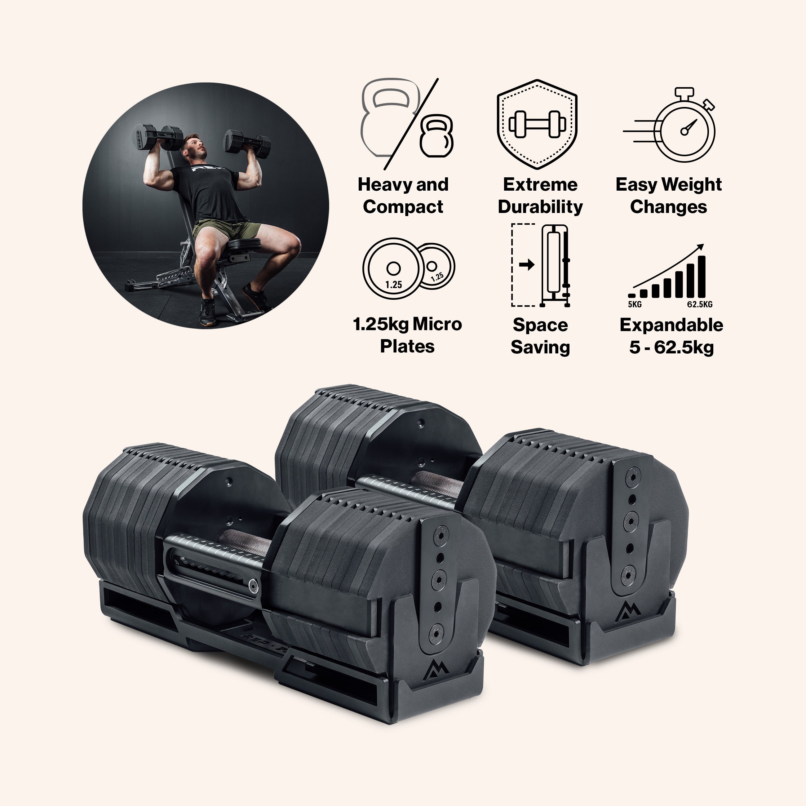 REP Fitness x Pépin FAST justerbar manual 32,5 kg par stål