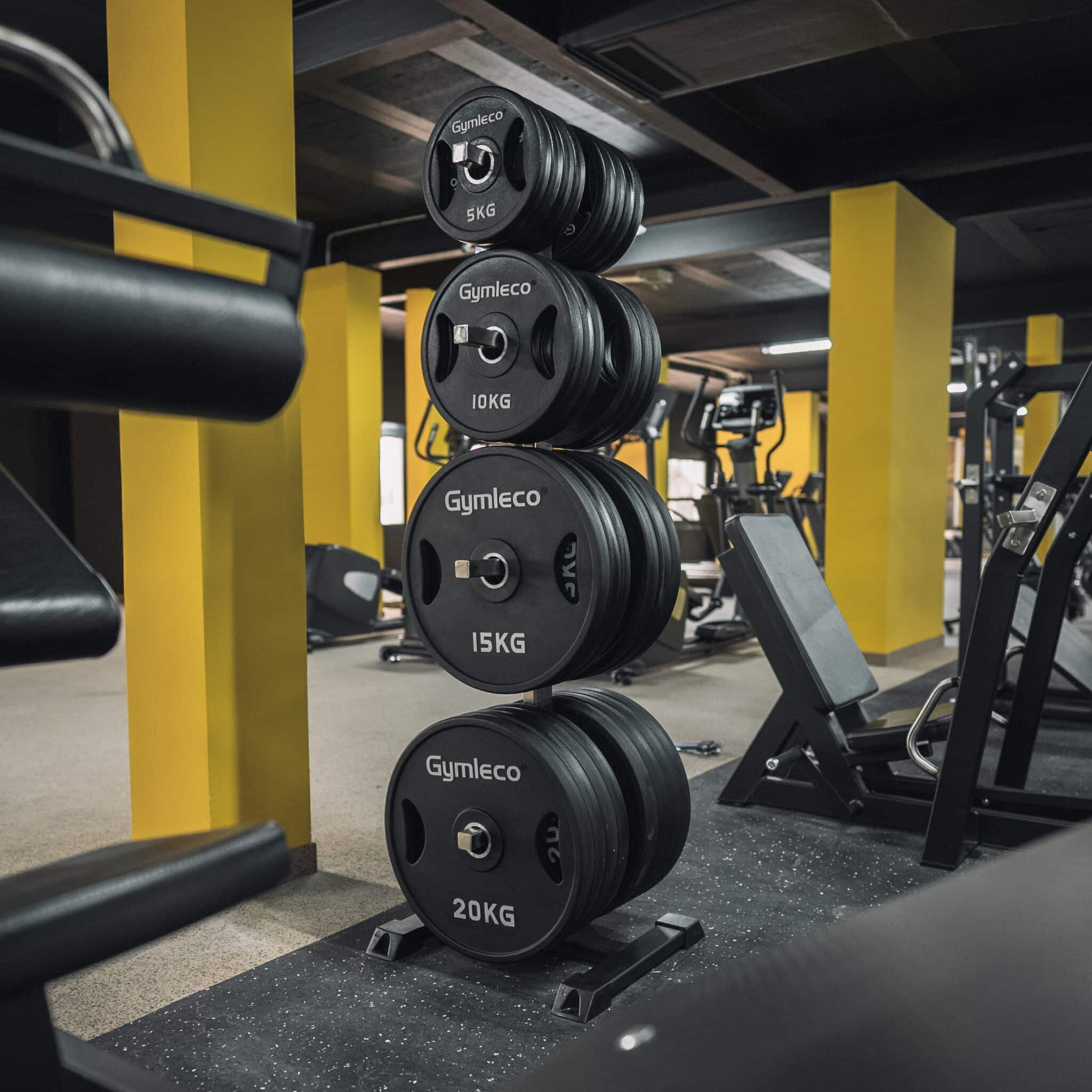 Gymleco vektskiver polyuretan med håndtak svarte