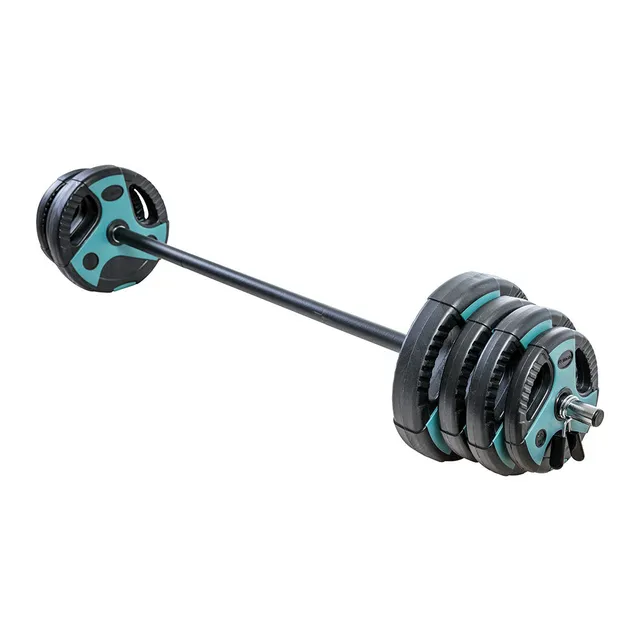 US Weight 54 LB vektsett med stang teal 24,5 kg