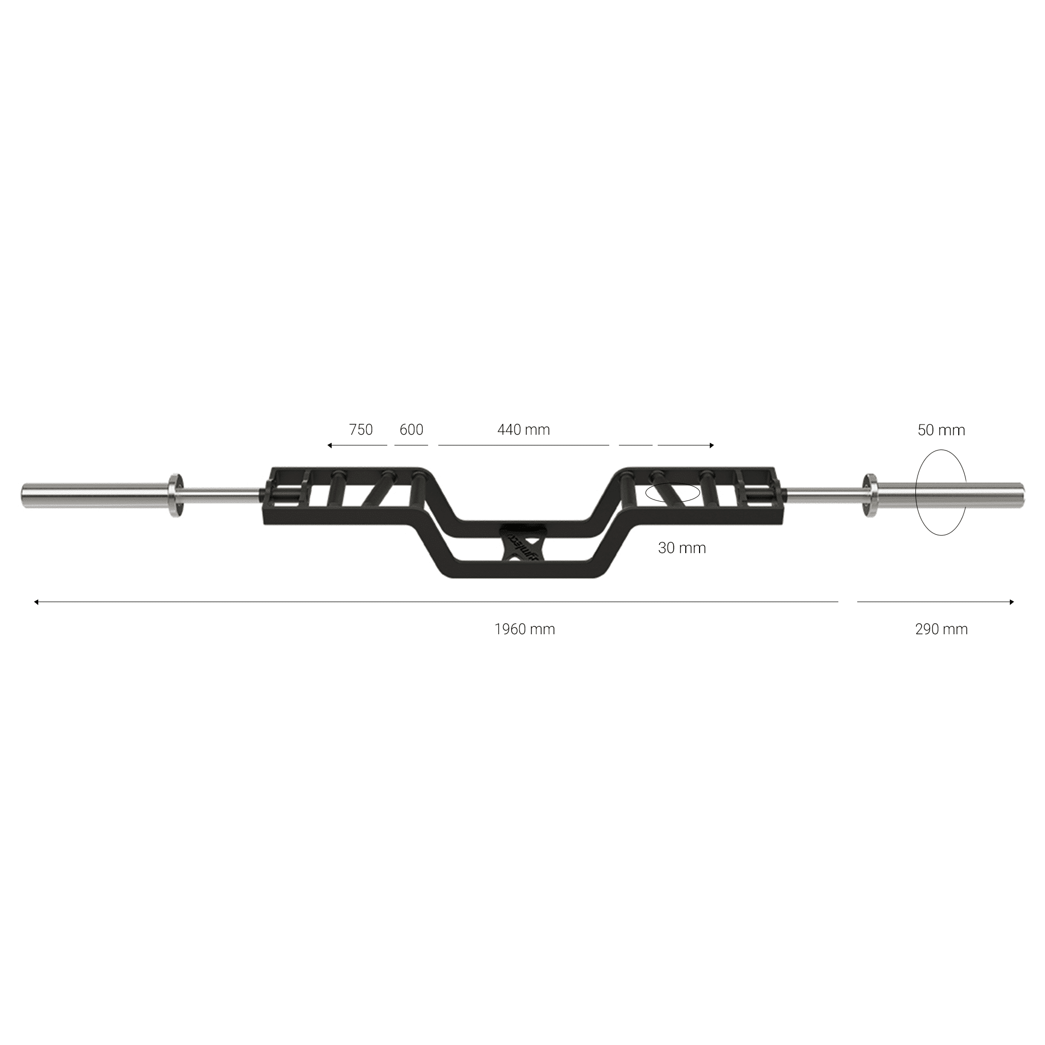 Gymleco 819C buet vektstang multigrep 400 kg