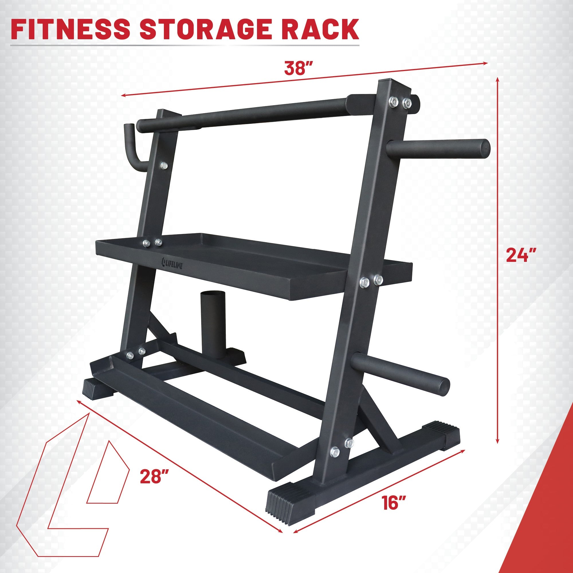 Lifeline Fitness Storage Rack utstyrsstativ stål