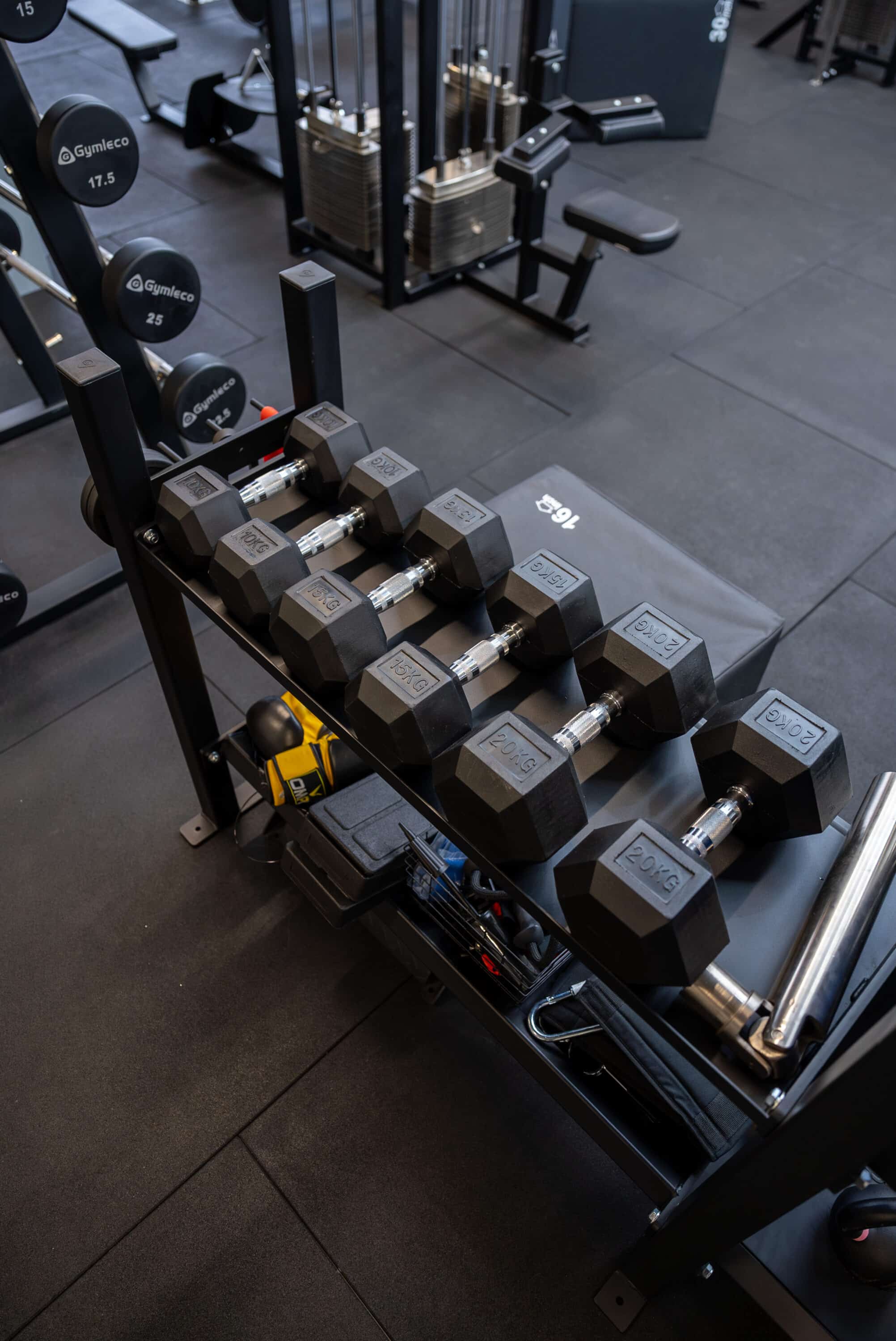 Gymleco Hex Dumbbells manualer par gummi 1-35 kg