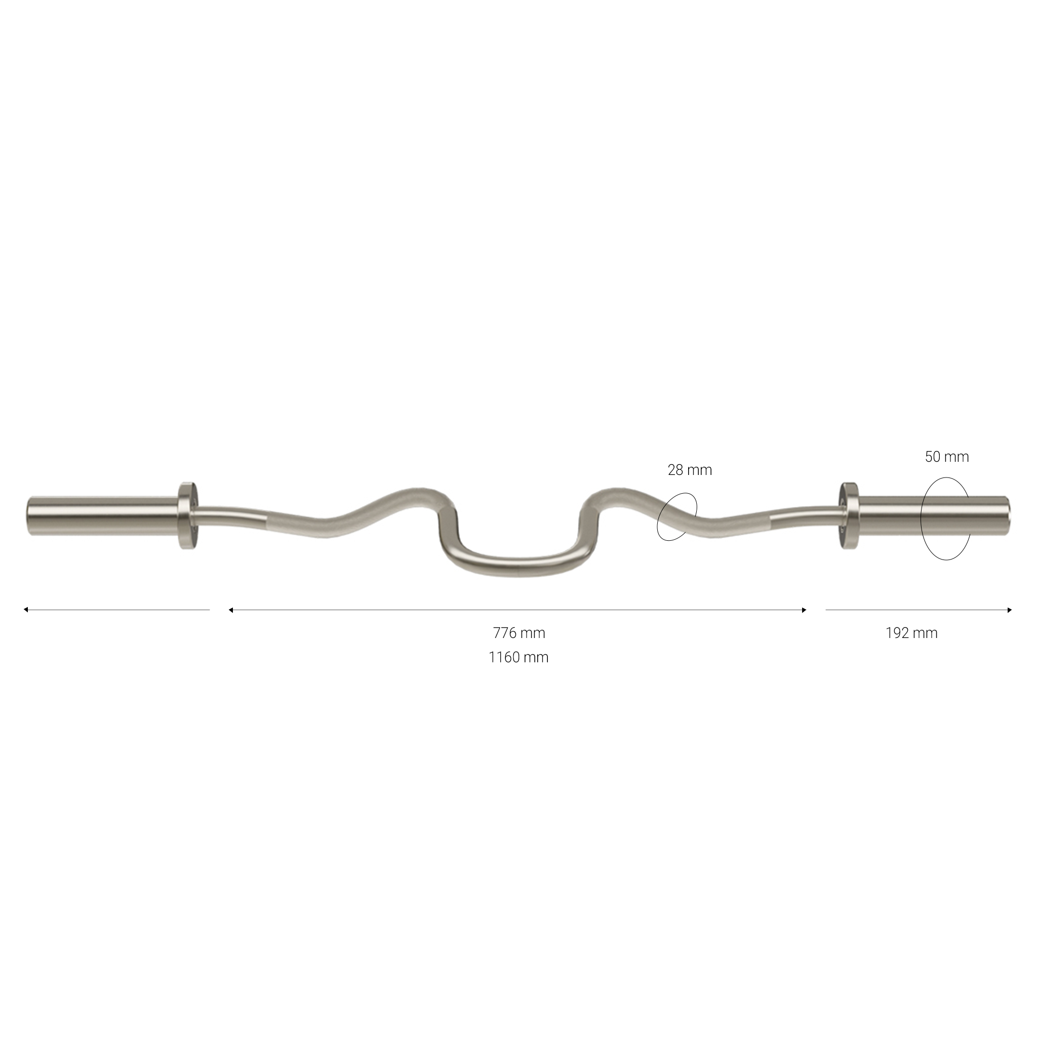 Gymleco 415S curlstang S-form til biceps