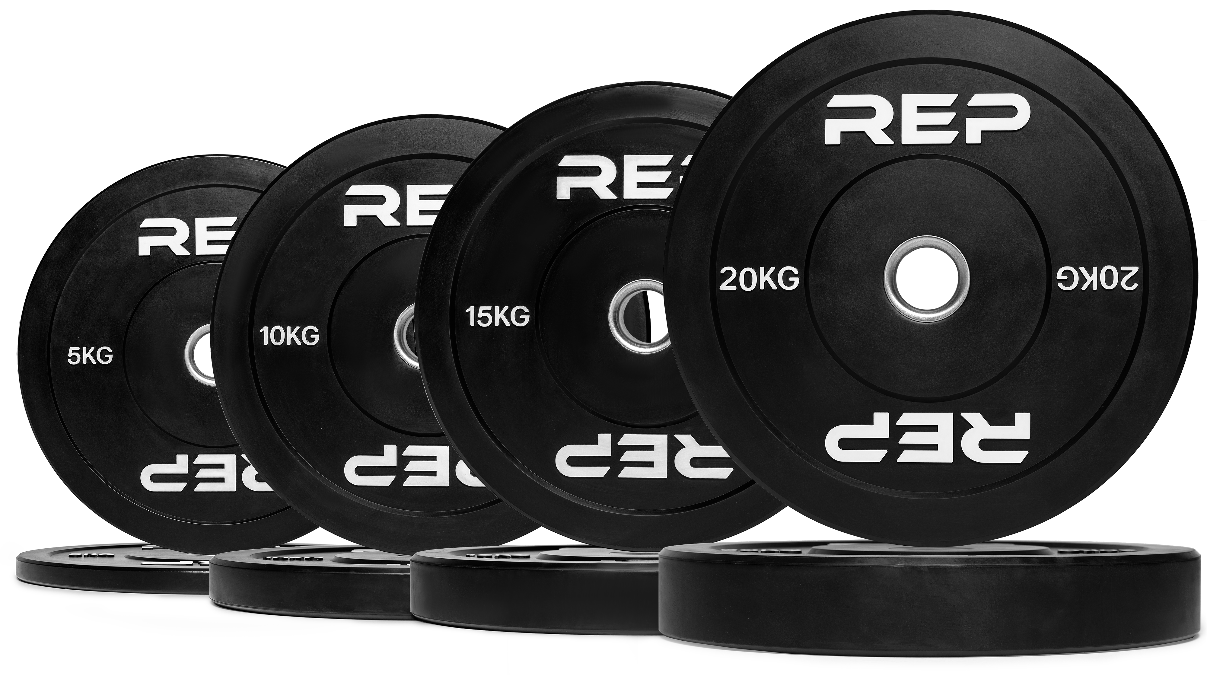 REP Fitness Black bumper plates vektskiver KG sett