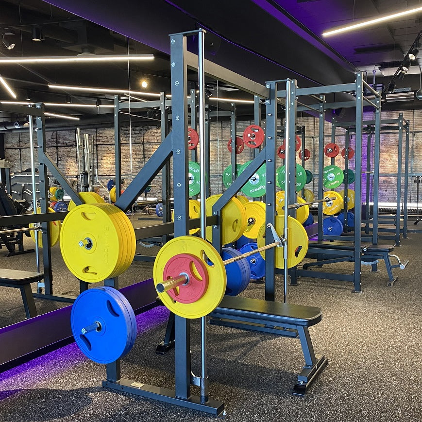 Gymleco fargede vektskiver gummi pakke 107,5 kg