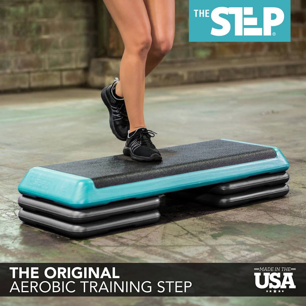 The Step Club Size stepkasse turkis med 4 forhøyere