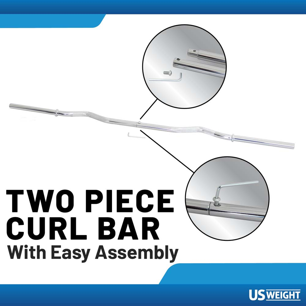 US Weight Curl Bar vektsett 60 lb todelt