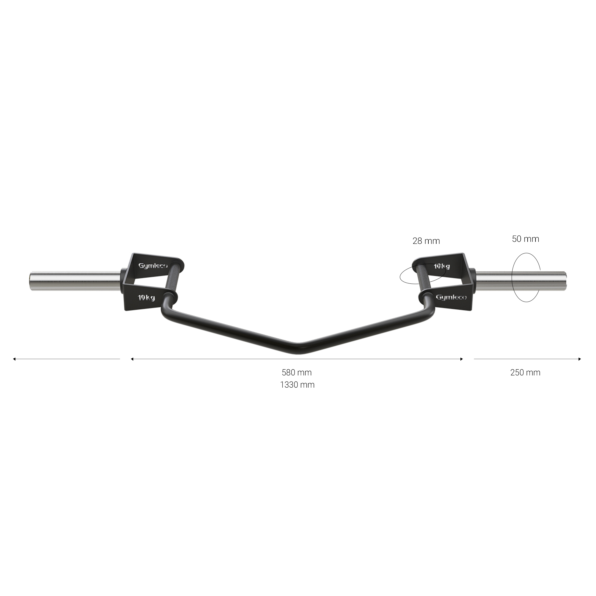 Gymleco 408 Open Deadlift trap bar nøytralt grep