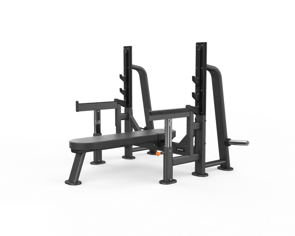 Shua SH-G6371 flatbenk olympisk bred med skivestativ