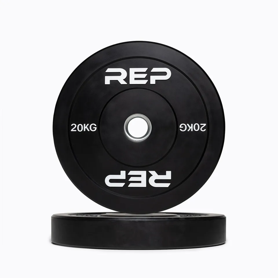 REP Fitness Black Bumper Plates vektskiver 20 kg svart