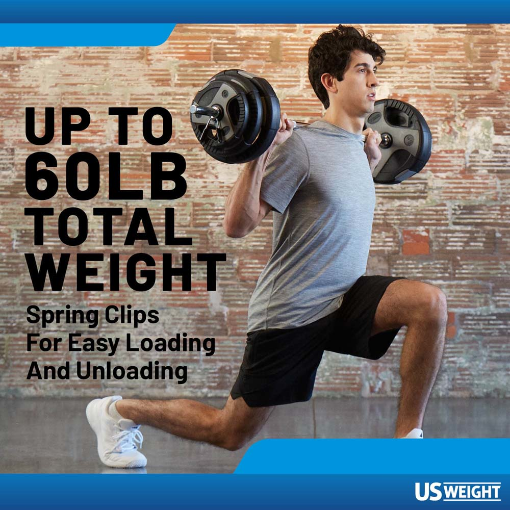 US Weight Curl Bar vektsett 60 lb todelt